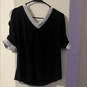 Perseption Black and Gray V-Neck Women's Jersey